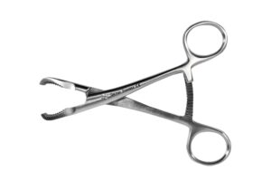 MPR Curved Reduction Forceps, Serrated Jaws, Flat Tip